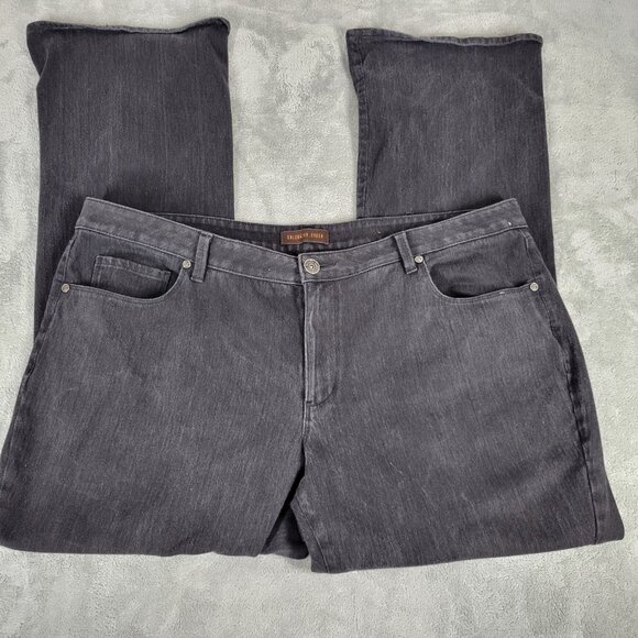 Coldwater Creek Womens Jeans 18 Plus Boot Cut Black Denim Zip Fly BOO23E - Picture 1 of 9
